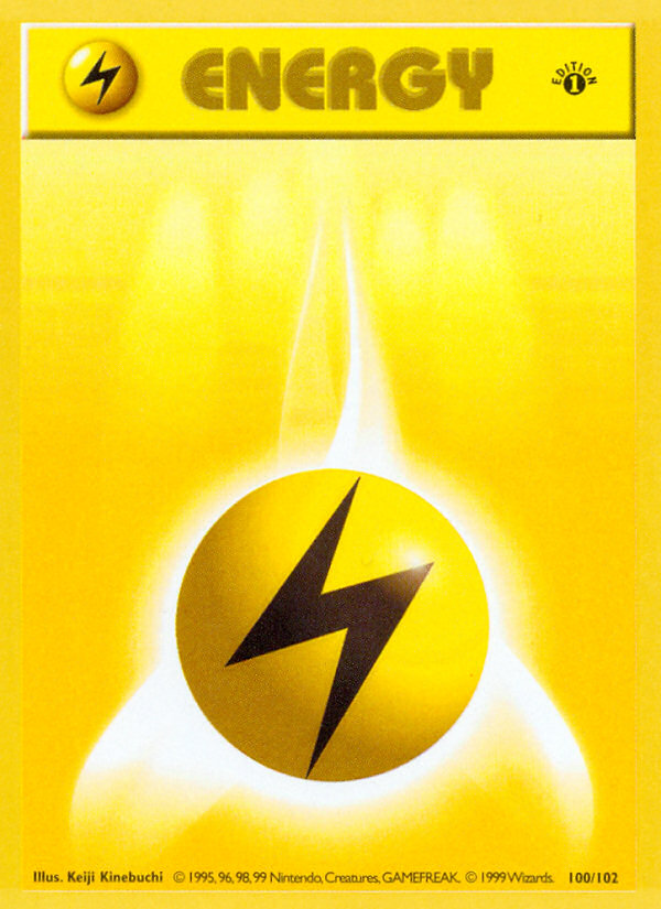 1999 Base Set Lightning Energy 1st Edition 