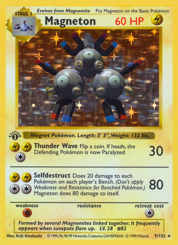 1999 Base Set Magneton 1st Edition  Holo