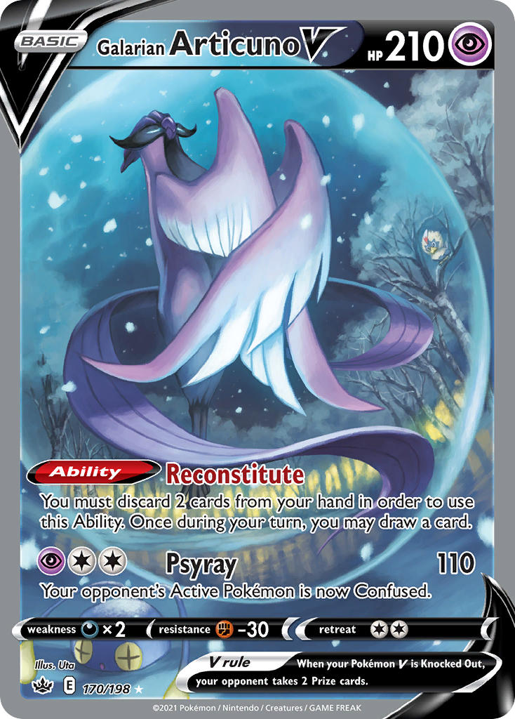 2021 Chilling Reign Full Art/Galarian Articuno V   Holo