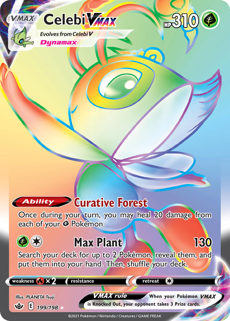 2021 Chilling Reign Full Art/Celebi Vmax Secret  Holo