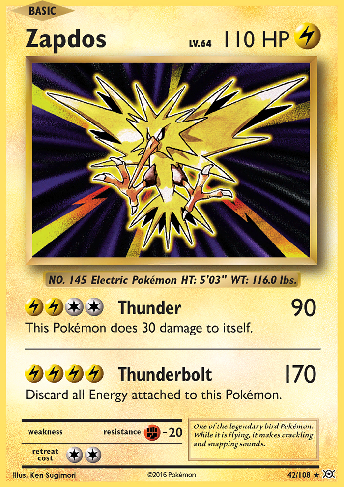 2016 Evolutions Zapdos   Holo