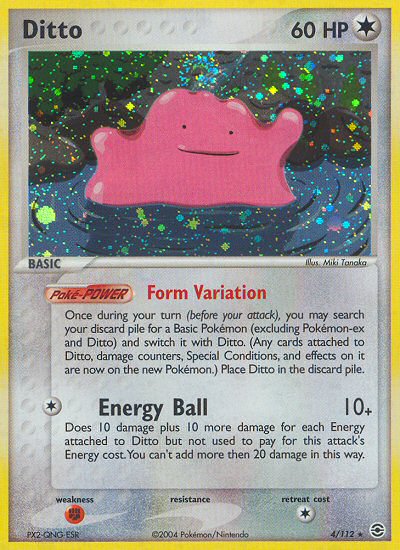 2004 EX Fire Red Leaf Green Ditto   Holo
