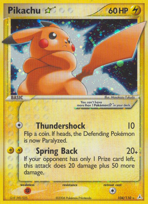 2006 EX Holon Phantoms Pikachu Gold Star  Holo