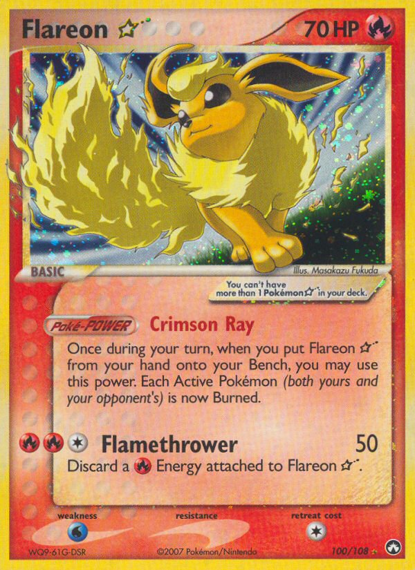 2007 EX Power Keepers Flareon Gold Star  Holo