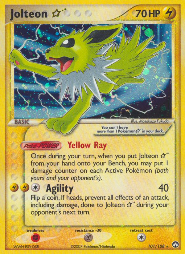 2007 EX Power Keepers Jolteon Gold Star  Holo