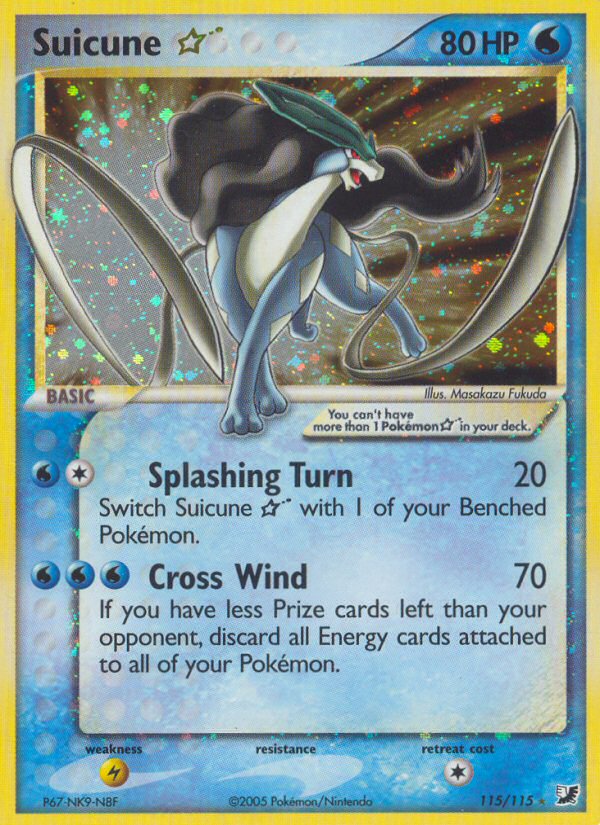 2005 EX Unseen Forces Suicune Gold Star  Holo