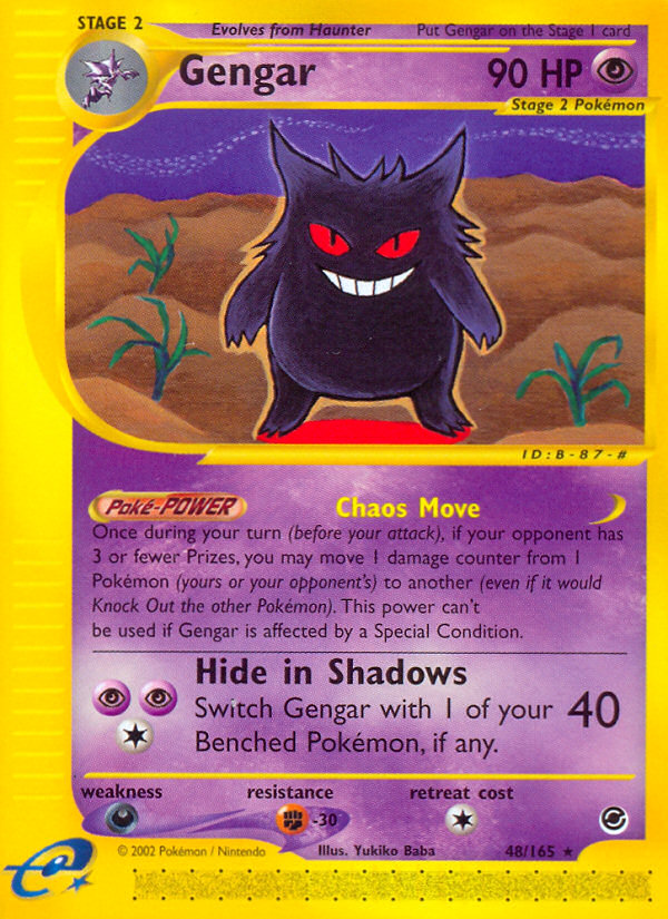 Pokemon Price 2002 Expedition Base Set Gengar Reverse Foil 