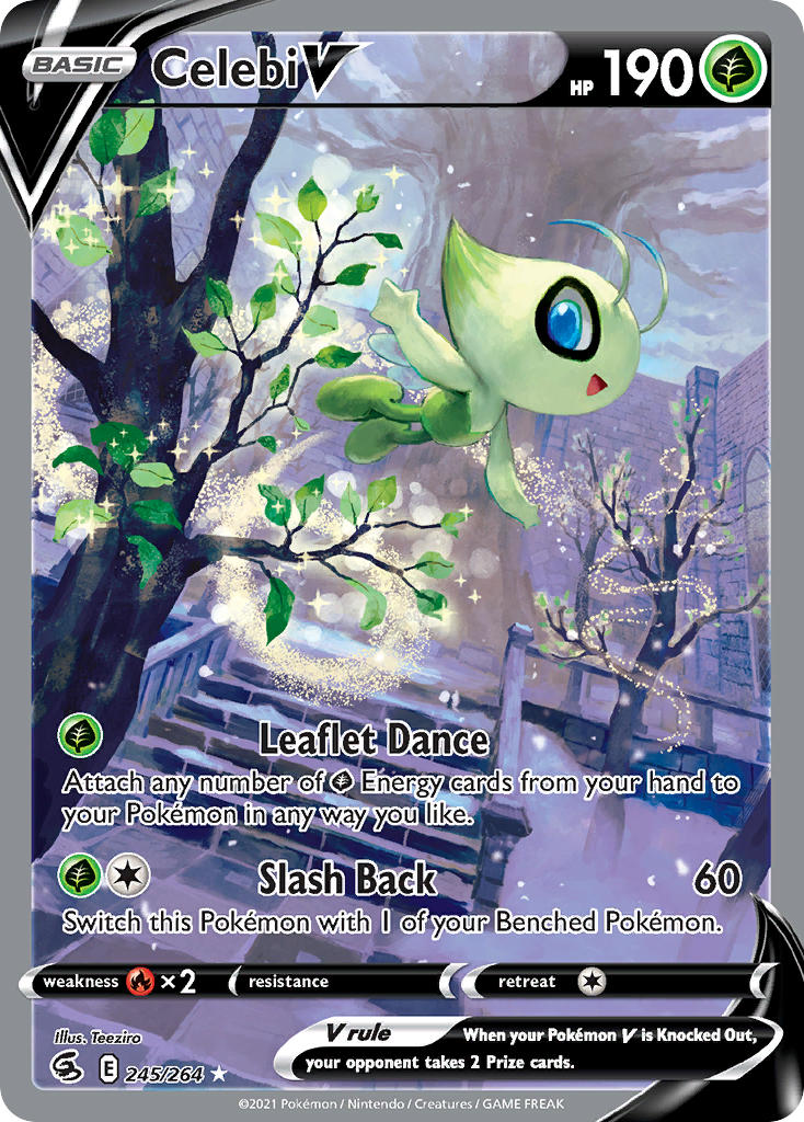 2021 Fusion Strike Full Art/Celebi V Inverted Back Error  Holo