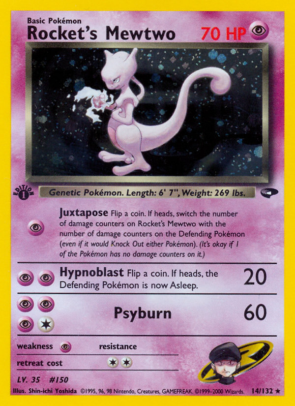 2000 Gym Challenge Rocket's Mewtwo Holo-1st Edition 