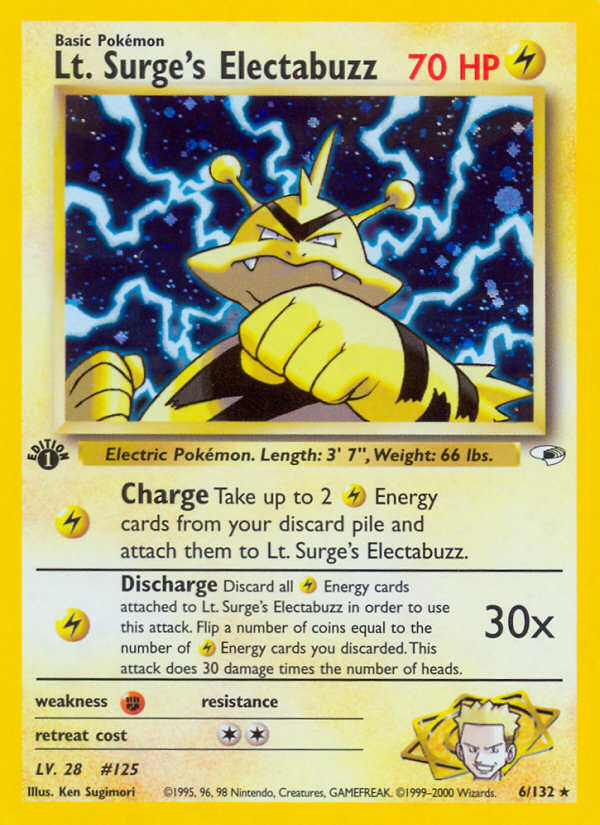 2000 Gym Heroes LT. Surge's Electabuzz Holo-1st Edition 