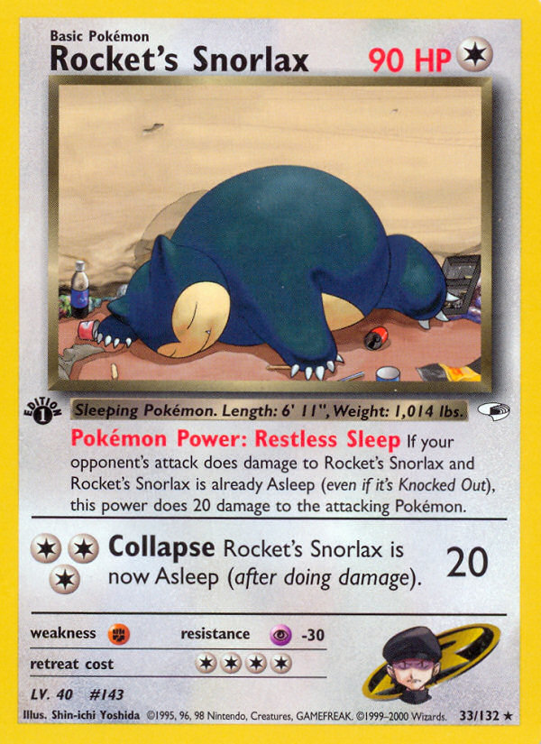 2000 Gym Heroes Rocket's Snorlax 1st Edition 