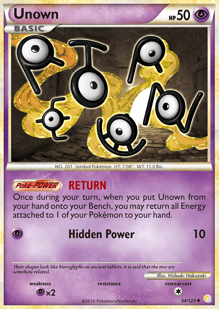 2010 Heartgold & Soulsilver Unown Reverse Foil 