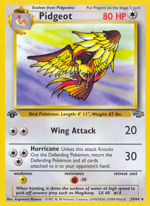 1999 Jungle Pidgeot 1st Edition 