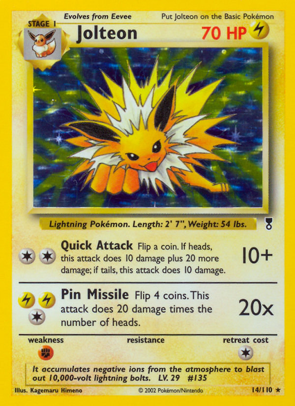 2002 Legendary Collection Jolteon Reverse Foil 