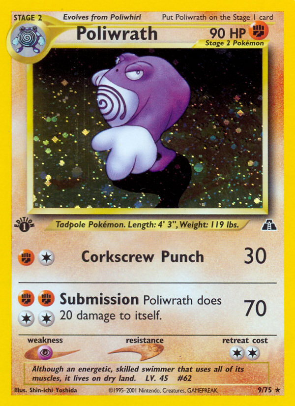 2001 Neo Discovery Poliwrath 1st Edition  Holo