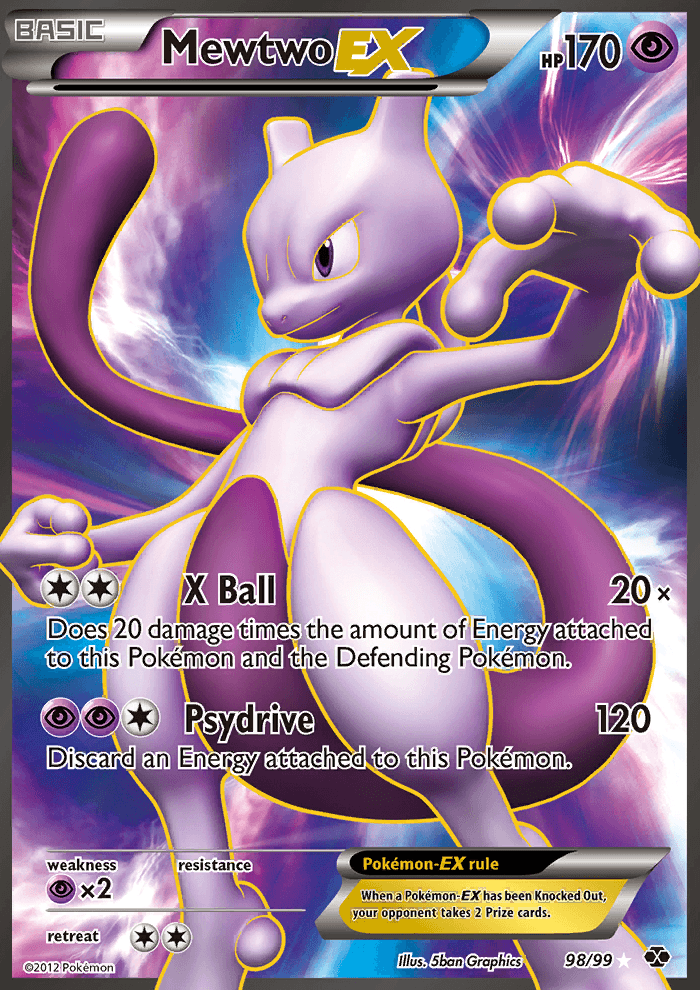 2012 Next Destinies Full Art/Mewtwo EX   Holo