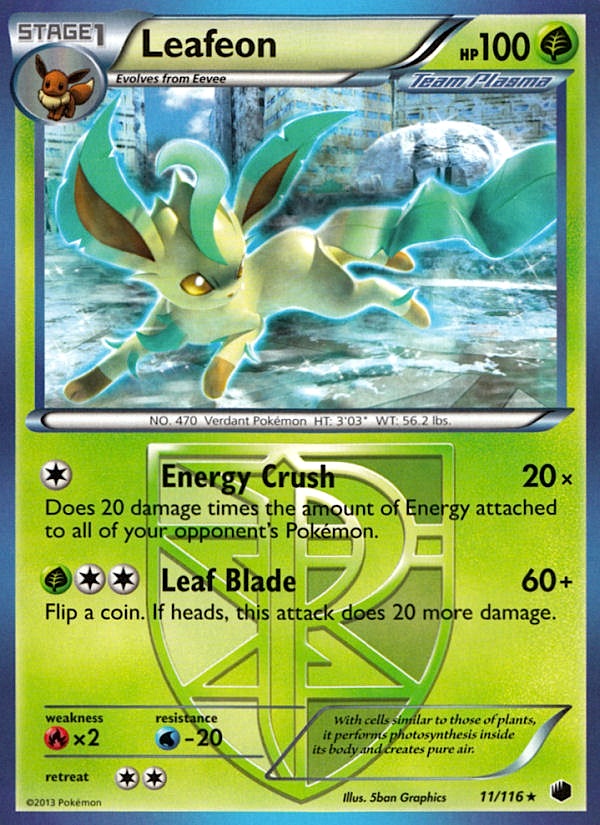 2013 Plasma Freeze Leafeon Staff Crosshatch Holo North American State Province Territory Championships Promo 