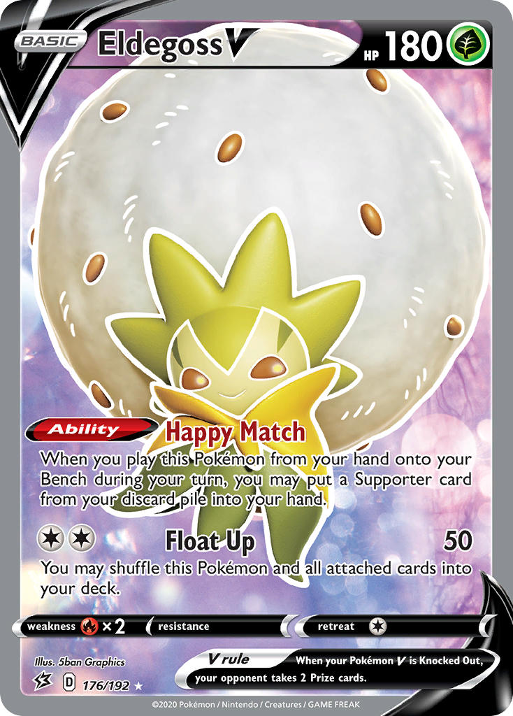 Rebel Clash NM Eldegoss V 019/192 Pokémon Card 