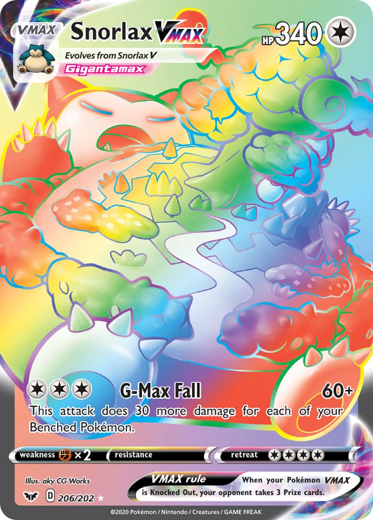 2020 Sword & Shield Full Art/Snorlax Vmax Secret  Holo