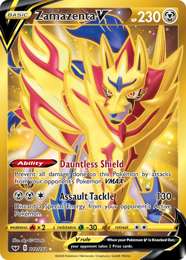 2020 Sword & Shield Full Art/Zamazenta V Secret  Holo