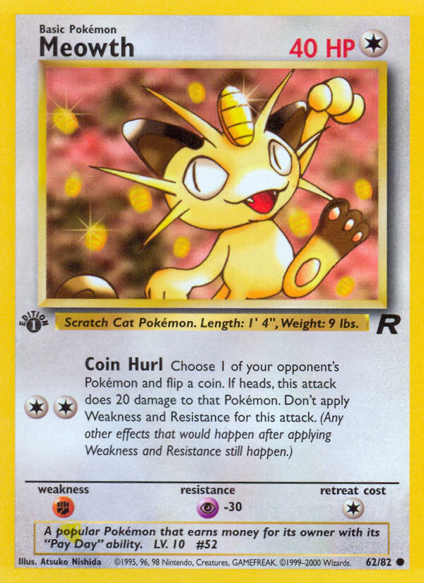 Pokemon Price Team Rocket Meowth St Edition